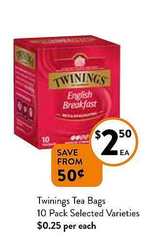 Foodworks Twinings tea bags offer