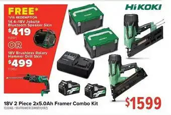 Total Tools Hikoki 18v 2 piece 2x5.0ah framer combo kit offer