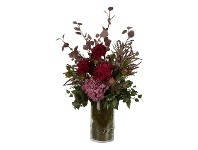 LivingStyles Tongaat Artificial Hydrangea & Carnation Arrangement in Glass Vase offer