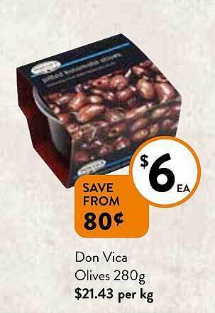 Foodworks Don vica olives offer