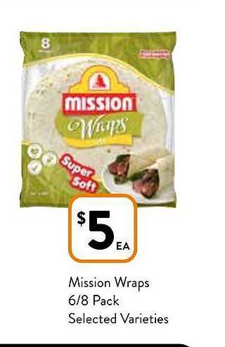 Foodworks Mission wraps offer