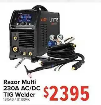 Total Tools Razor multi 230a ac-dc tig welder offer