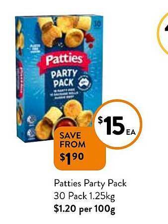 Foodworks Patties party pack offer