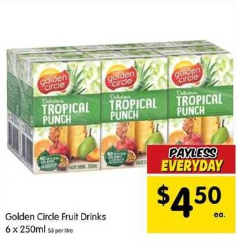Spar Golden circle fruit drinks offer