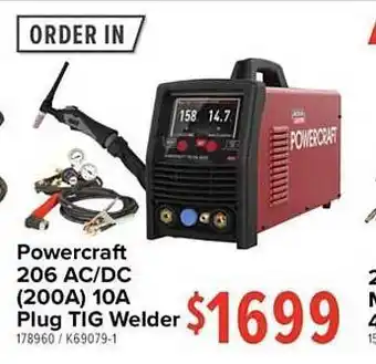 Total Tools Powercraft 206 ac-dc (200a) 10a plug tig welder offer