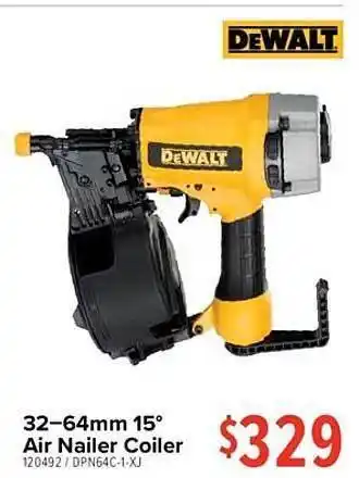 Total Tools Dewalt 32-64mm 15° air nailer coiler offer