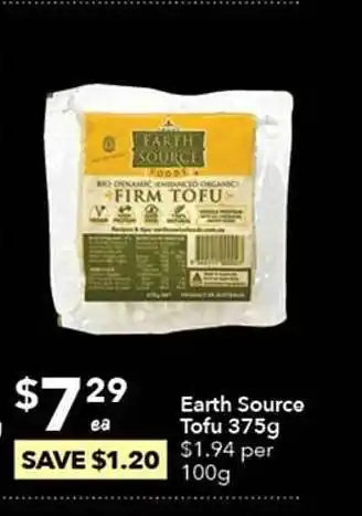 Ritchies Earth source tofu offer