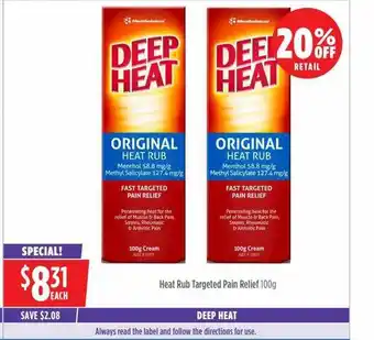 Wizard Pharmacy Deep heat rub targeted pain relief offer
