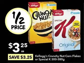 Ritchies Kellogg's crunchy nut corn flakes or special k offer
