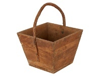 Eagan Antique Oriental Wooden Square Bucket