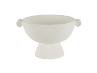 LivingStyles Roma Stoneware Footed Bowl, White offer