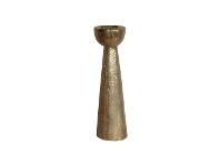 LivingStyles Queenie Stoneware Candlestick, Small, Gold offer
