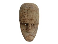 LivingStyles Asha Carved Wooden Mask Sculpture, Large offer