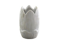 LivingStyles Mahina Marble Vase, Medium, White offer