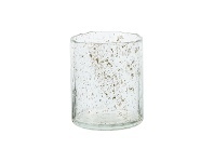 LivingStyles Dappled Pebble Glass Candle Holder, Small offer