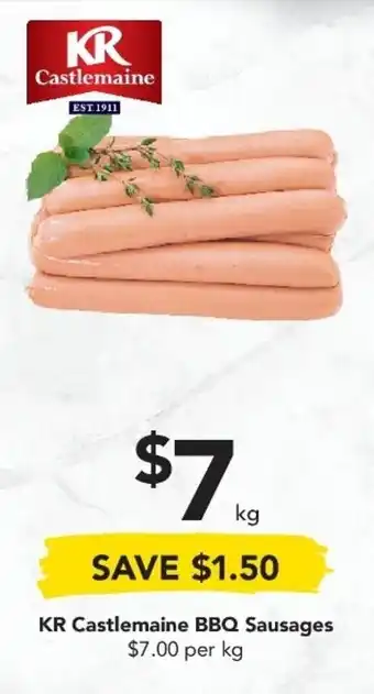 Drakes KR Castlemaine BBQ Sausages offer