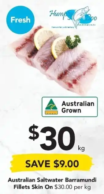 Drakes Australian Saltwater Barramundi Fillets Skin On offer