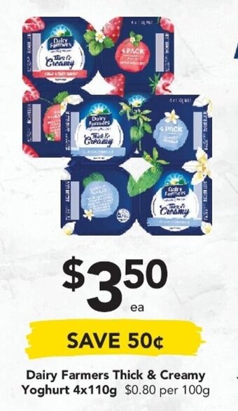 Drakes Dairy Farmers Thick & Creamy Yoghurt 4x110g offer