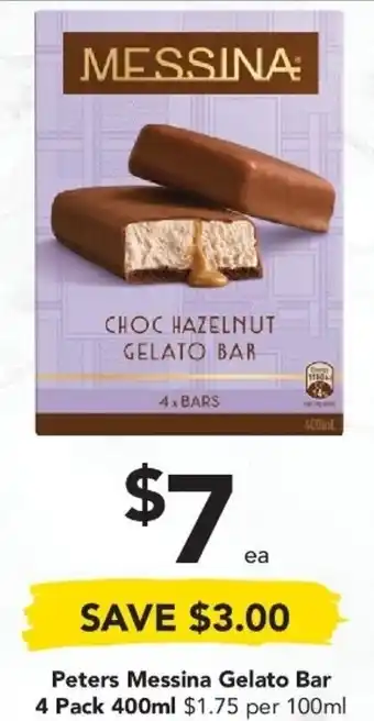 Drakes Peters Messina Gelato Bar 4 Pack 400ml offer