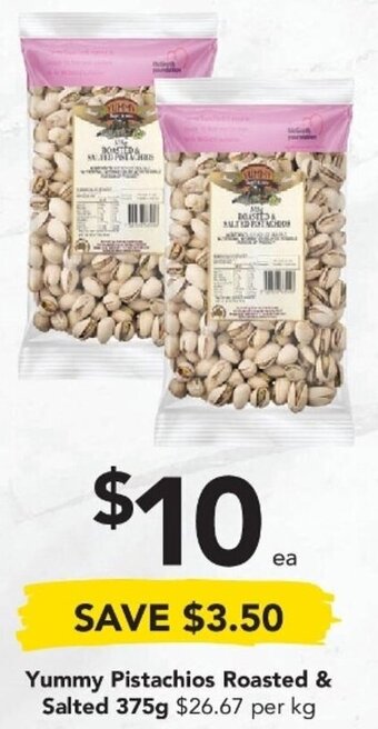 Drakes Yummy Pistachios Roasted & Salted 375g offer