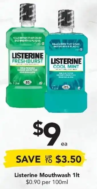 Drakes Listerine Mouthwash 1lt offer