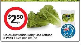 Coles Coles australian baby cos lettuce offer