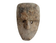 LivingStyles Asha Carved Wooden Mask Sculpture, Small offer