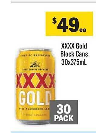 Liquorland Xxxx gold block cans offer