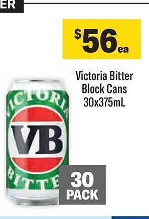Victoria bitter block cans