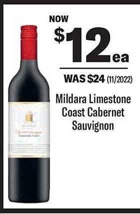 Liquorland Mildara limestone coast cabernet sauvignon offer