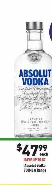 Liquor Legends Absolut vodka & range offer