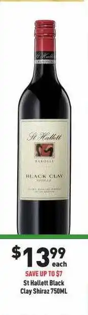 Liquor Legends St hallett black clay shiraz offer
