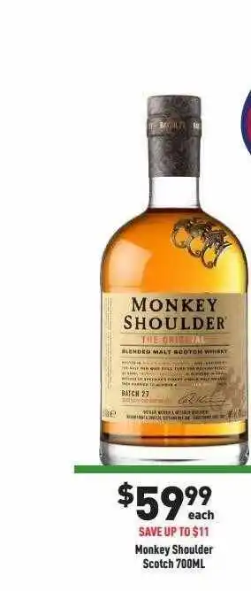 Liquor Legends Monkey shoulder scotch offer