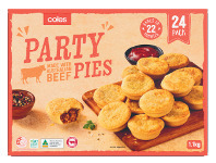 Coles Coles Frozen Party Pies 24 Pack 1.1kg offer