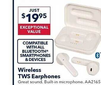 Jaycar Electronics Wireless tws earphones offer