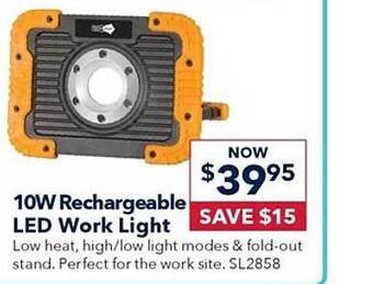 Jaycar Electronics 10w rechargeable led work light offer