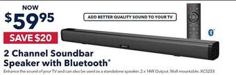 Jaycar Electronics 2 channel soundbar speaker with bluetooth offer