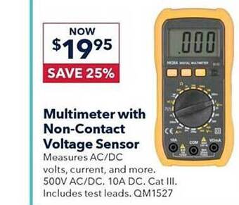 Jaycar Electronics Multimeter with non-contact voltage sensor offer