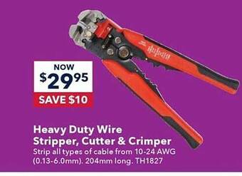 Jaycar Electronics Heavy duty wire stripper, cutter & crimper offer