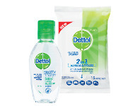 Foodworks Dettol Hand Sanitiser 50ml or 2 in 1 Antibacterial Wipes 15 Pack offer