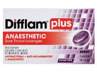 Chemist Discount Centre Difflam Plus Sore Throat + Anaesthetic Berry 16 Lozenges offer