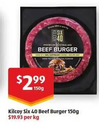 ALDI Kilcoy six 40 beef burger offer