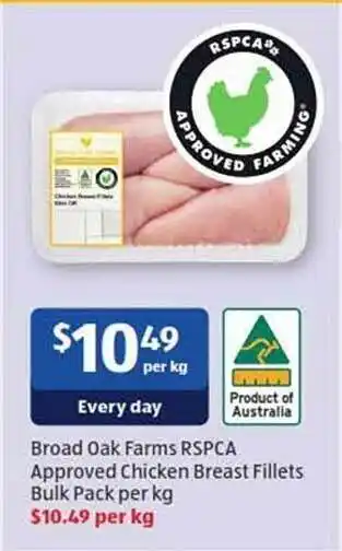 ALDI Broad oak farms rspca approved chicken breast fillets bulk pack offer