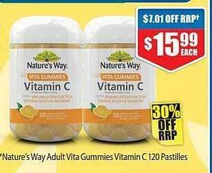 Chemist Warehouse Nature's way adult vita gummies vitamin c 120 pastilles offer