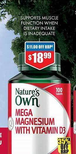 Chemist Warehouse Nature's own mega magnesium with vitamin d3 offer