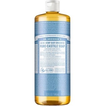 Dr bronner's pure-castile liquid soap baby unscented 946ml