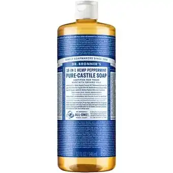 healthylife Dr bronner's pure-castile liquid soap peppermint, 946ml offer