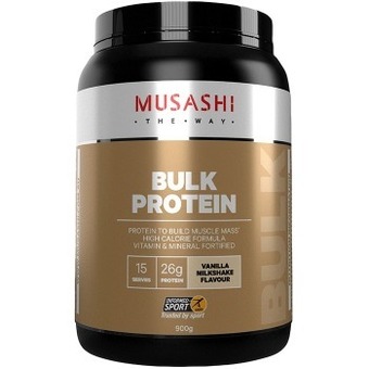 Musashi bulk protein vanilla milkshake 900g