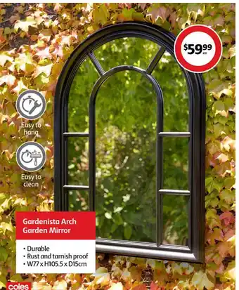 Coles Gardenista arch garden mirror offer