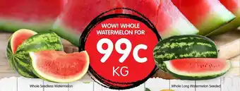 Spudshed Whole seedless watermelon, whole long watermelon seeded offer